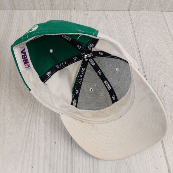 VTG Boston Celtics Hat Cap 7 1/2 New Era 59FIFTY Wool Fitted Two Tone USA NBA - Picture 7 of 13